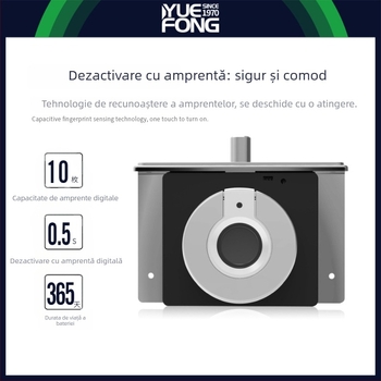 Cutie pentru bijuterii cu lacăt biometric (amprentă), model DWS9, aliaj de zinc + ABS, marca Guangdong Fengmai's, design modern minimalist