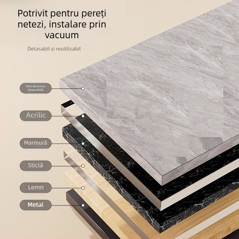 Suport prosoape cu ventuză – oțel inoxidabil și ABS, fără găuri, cu o singură bară pentru baie