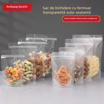 Stand-Up pungă Centrino, ambalaj dublu PET-PE, pungă cu finisaj mat, lungimea sigilării 10–30 cm, pentru ambalare cadouri și alimente