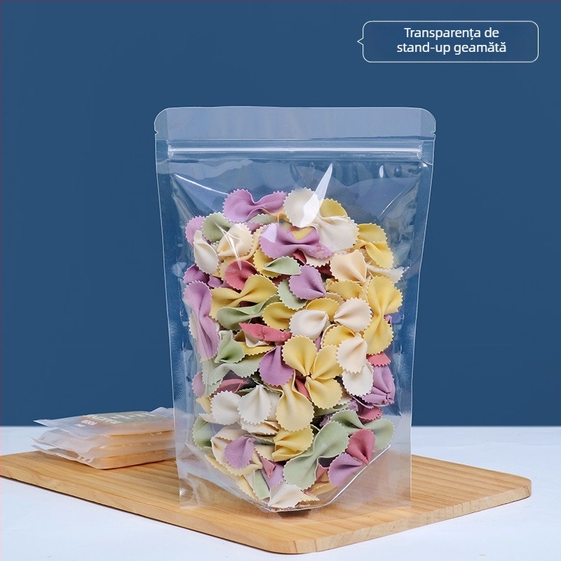 Stand-Up pungă Centrino, ambalaj dublu PET-PE, pungă cu finisaj mat, lungimea sigilării 10–30 cm, pentru ambalare cadouri și alimente