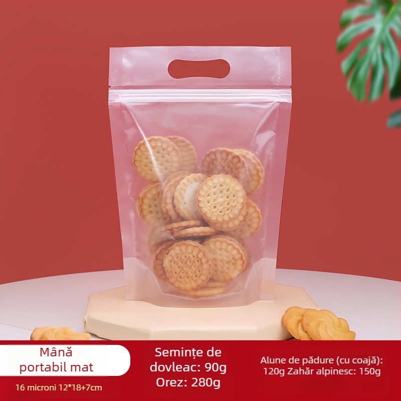 Stand-Up pungă Centrino, ambalaj dublu PET-PE, pungă cu finisaj mat, lungimea sigilării 10–30 cm, pentru ambalare cadouri și alimente