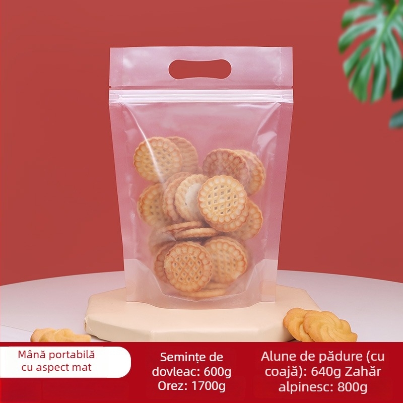 Stand-Up pungă Centrino, ambalaj dublu PET-PE, pungă cu finisaj mat, lungimea sigilării 10–30 cm, pentru ambalare cadouri și alimente