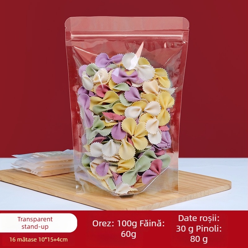 Stand-Up pungă Centrino, ambalaj dublu PET-PE, pungă cu finisaj mat, lungimea sigilării 10–30 cm, pentru ambalare cadouri și alimente