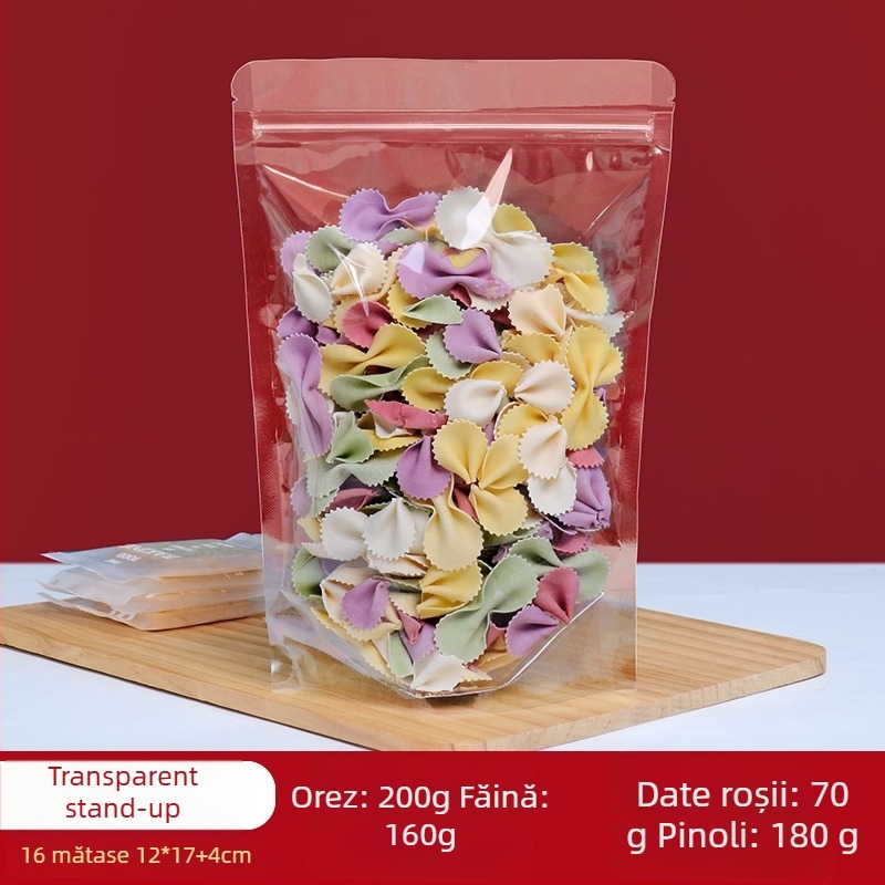 Stand-Up pungă Centrino, ambalaj dublu PET-PE, pungă cu finisaj mat, lungimea sigilării 10–30 cm, pentru ambalare cadouri și alimente