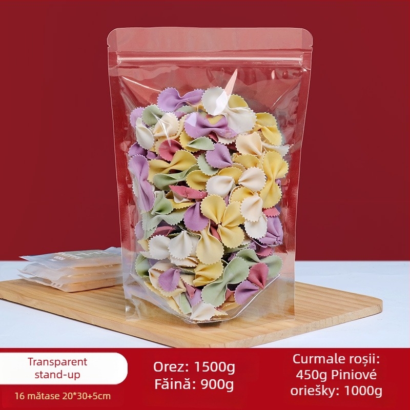 Stand-Up pungă Centrino, ambalaj dublu PET-PE, pungă cu finisaj mat, lungimea sigilării 10–30 cm, pentru ambalare cadouri și alimente