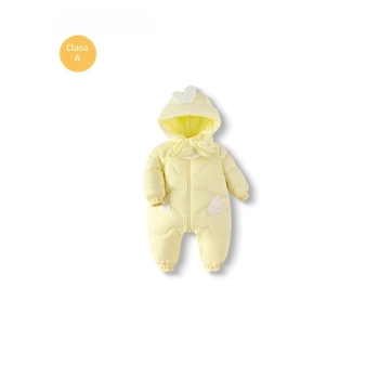 Salopetă unisex cu puf pentru nou-născuți, iarna 2025, umplutură din puf alb de rață 91–94%, exterior din nylon 100%