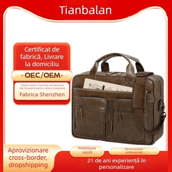 Geantă de afaceri din polyester, personalizabilă pentru bărbați, cu curea crossbody, închidere cu fermoar, impermeabilă, rezistentă la uzură, anti-seismică, pentru călătorii de afaceri