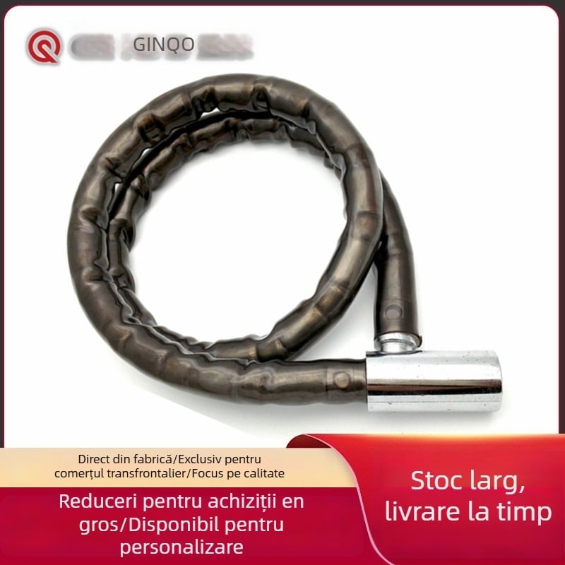 GK201.101 Încuietoare articulată – Lacăt anti-furt greu pentru uși și motociclete; Materiale: aliaj de zinc, fier, PVC, PP; Marcă: Ginqo Gold Ball Lock Industry; Greutate: 820 g