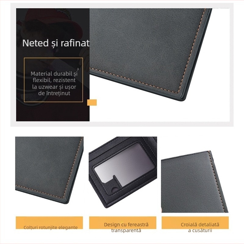 INNERSOi Portofel pentru bărbați ultraușor, PU, mai multe compartimente pentru carduri, Lansare Iarnă 2025