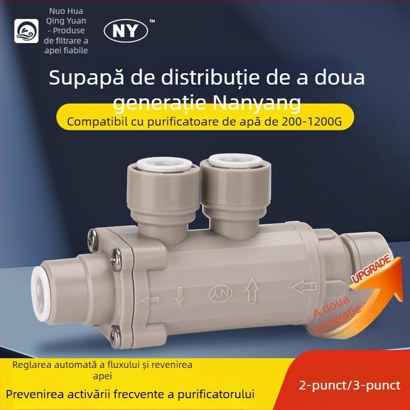 Valvă de distribuție 2-și 3-cai pentru purificator RO cu apă pură, conectat la conducte fără rezervor (POM)
