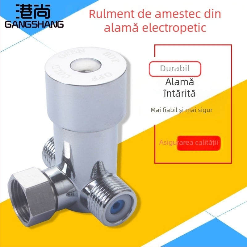 Ventil de reglare a apei calde și reci – robinet amestec cu flux de 4 trasee, model 2018-9-18, presiune de lucru 0.1, apă caldă 80°C, apă rece 0°C