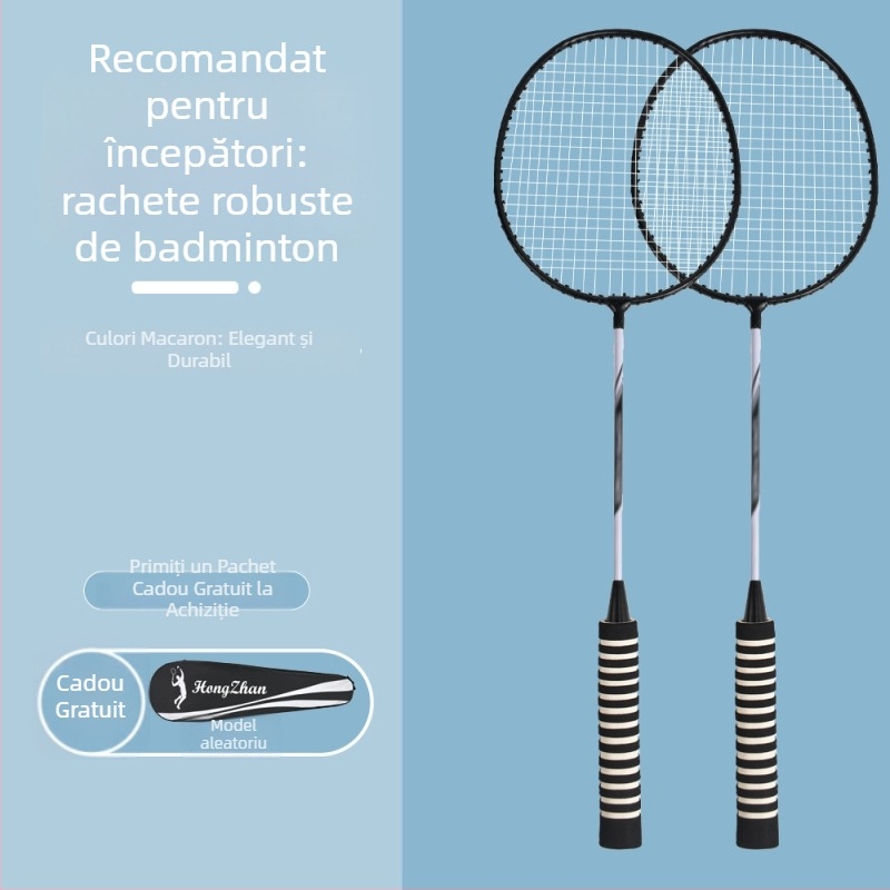 Rachetă de badminton – greutate 95–100 g, cadru din aliaj de fier, duritate moderată, pachet de 6 bucăți