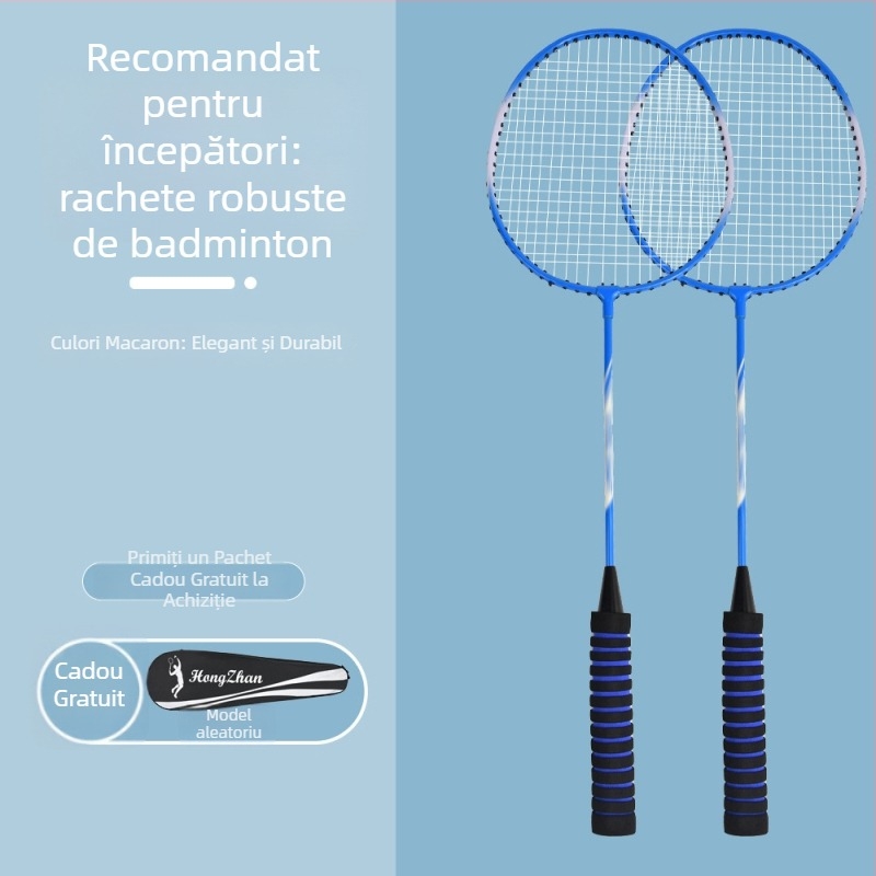 Rachetă de badminton – greutate 95–100 g, cadru din aliaj de fier, duritate moderată, pachet de 6 bucăți