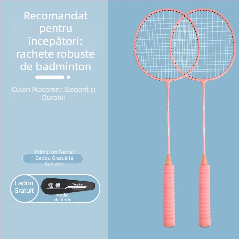 Rachetă de badminton – greutate 95–100 g, cadru din aliaj de fier, duritate moderată, pachet de 6 bucăți