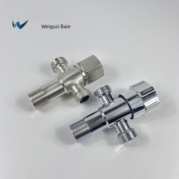 K201 robinet unghiular din oțel inoxidabil, trei căi | unu intrare, două ieșiri | montaj manual | pentru toaletă și boiler