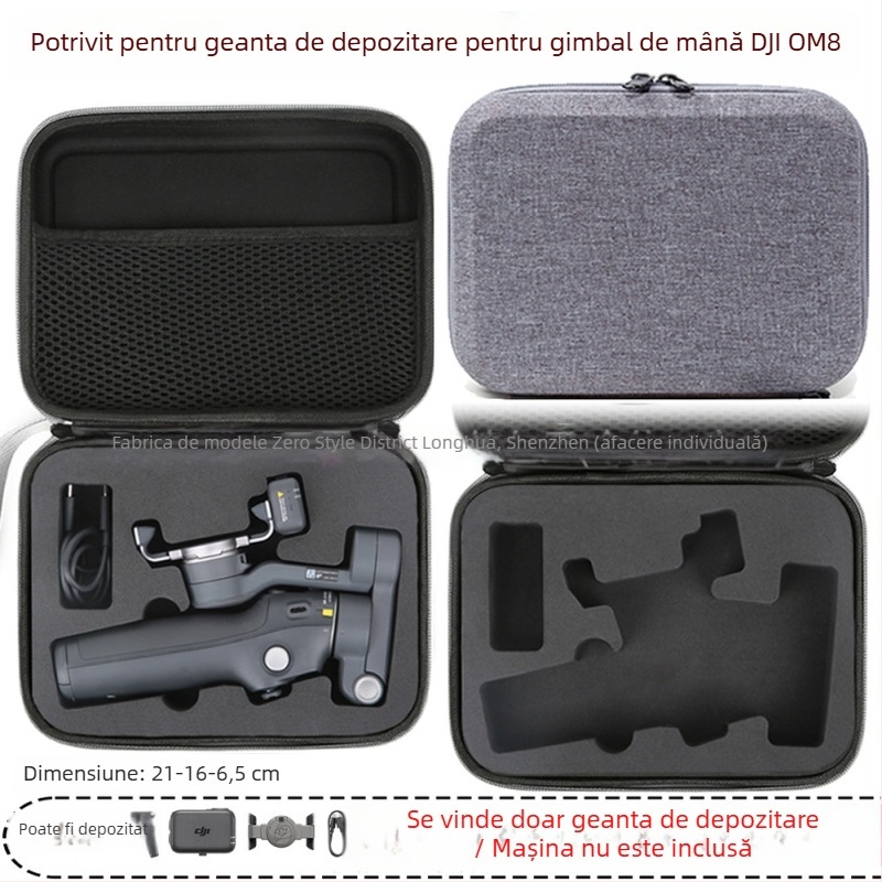 Geantă de protecție rigidă pentru stabilizatorul OM8 — material PU, compatibil cu OM8, brand Zero type, marcă privată autorizată, factură inclusă