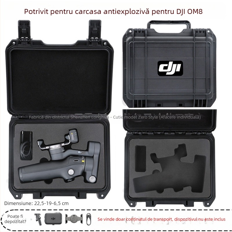 Geantă de protecție rigidă pentru stabilizatorul OM8 — material PU, compatibil cu OM8, brand Zero type, marcă privată autorizată, factură inclusă