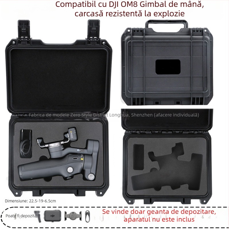 Geantă de protecție rigidă pentru stabilizatorul OM8 — material PU, compatibil cu OM8, brand Zero type, marcă privată autorizată, factură inclusă