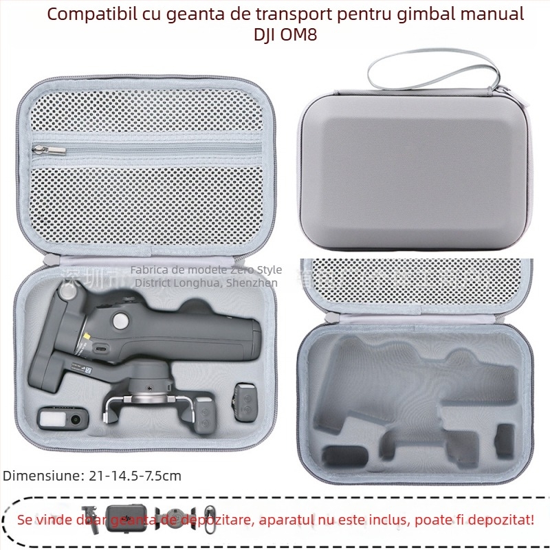 Geantă de protecție rigidă pentru stabilizatorul OM8 — material PU, compatibil cu OM8, brand Zero type, marcă privată autorizată, factură inclusă
