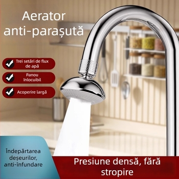 Aerator de robinet 360° rotativ, Anti-Splash, Cupru+ABS, Cromare electrolitice, Montaj spiral, Model CL-0361, Chen Luo