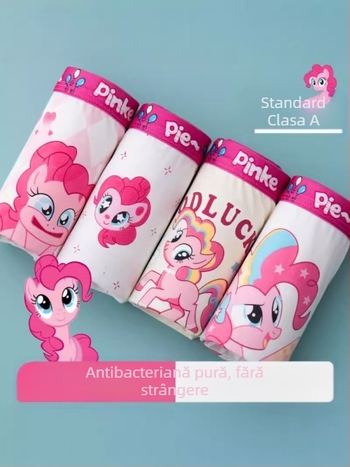 Boxeri pentru fete, 95% bumbac + 5% elastan, Clasa A, 4 buc. în pachet, Vara 2024