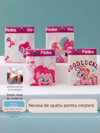 Boxeri pentru fete, 95% bumbac + 5% elastan, Clasa A, 4 buc. în pachet, Vara 2024