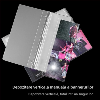 Album foto de mână pentru bannere, copertă PP, legare cu foi detașabile, 10 pagini, imprimare logo și personalizare disponibilă.