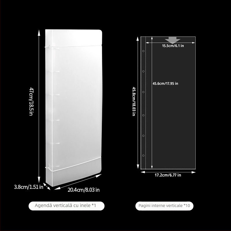 Album foto de mână pentru bannere, copertă PP, legare cu foi detașabile, 10 pagini, imprimare logo și personalizare disponibilă.