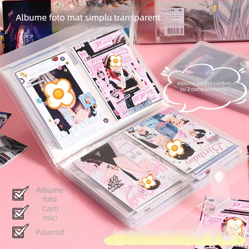 Album de carduri cu patru secțiuni – album foto cu foi detașabile, copertă PP, 20 de pagini interioare, posibilitate de personalizare