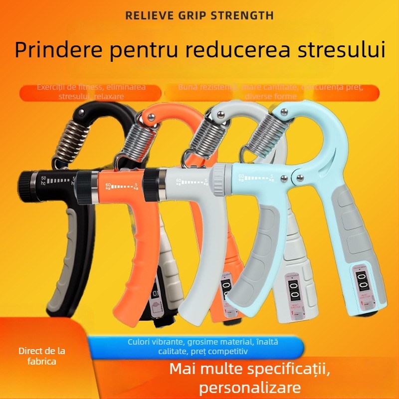 Practice Dispozitiv de prindere a forței – oțel cu arc, reglabil 5-60 kg, tensiune de arc, unisex, fitness și reabilitare