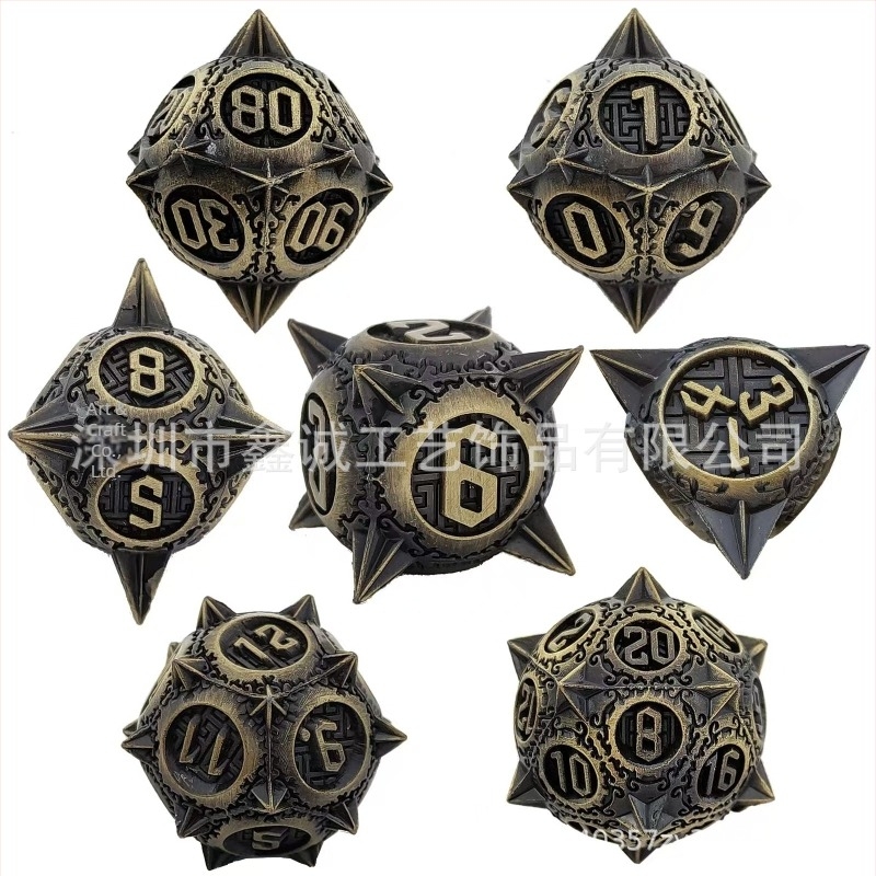 Set metal zaruri pentru Dungeons & Dragons | aliaj de zinc | zaruri cu 20 fețe | brand Xincheng | set de 100 bucăți | personalizare disponibilă