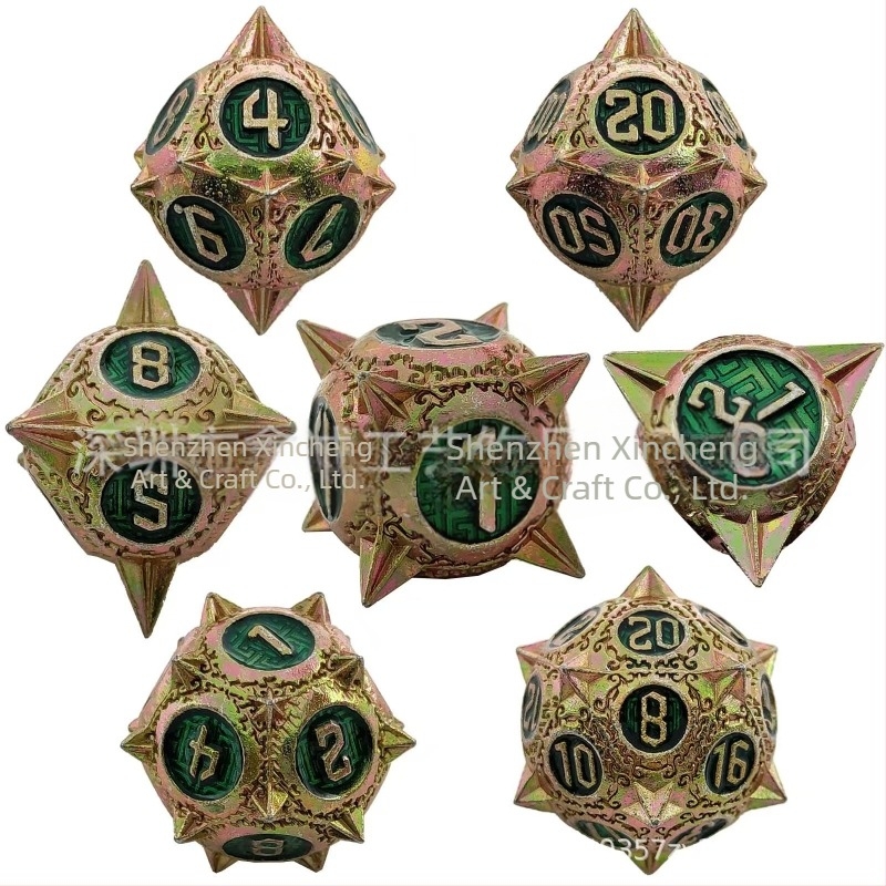 Set metal zaruri pentru Dungeons & Dragons | aliaj de zinc | zaruri cu 20 fețe | brand Xincheng | set de 100 bucăți | personalizare disponibilă