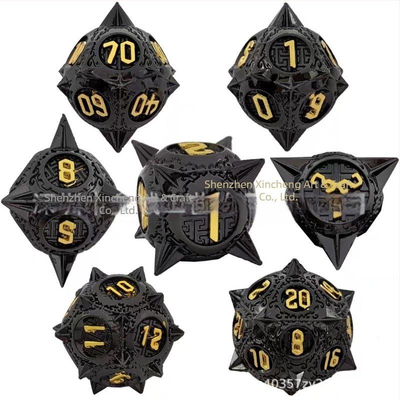 Set metal zaruri pentru Dungeons & Dragons | aliaj de zinc | zaruri cu 20 fețe | brand Xincheng | set de 100 bucăți | personalizare disponibilă