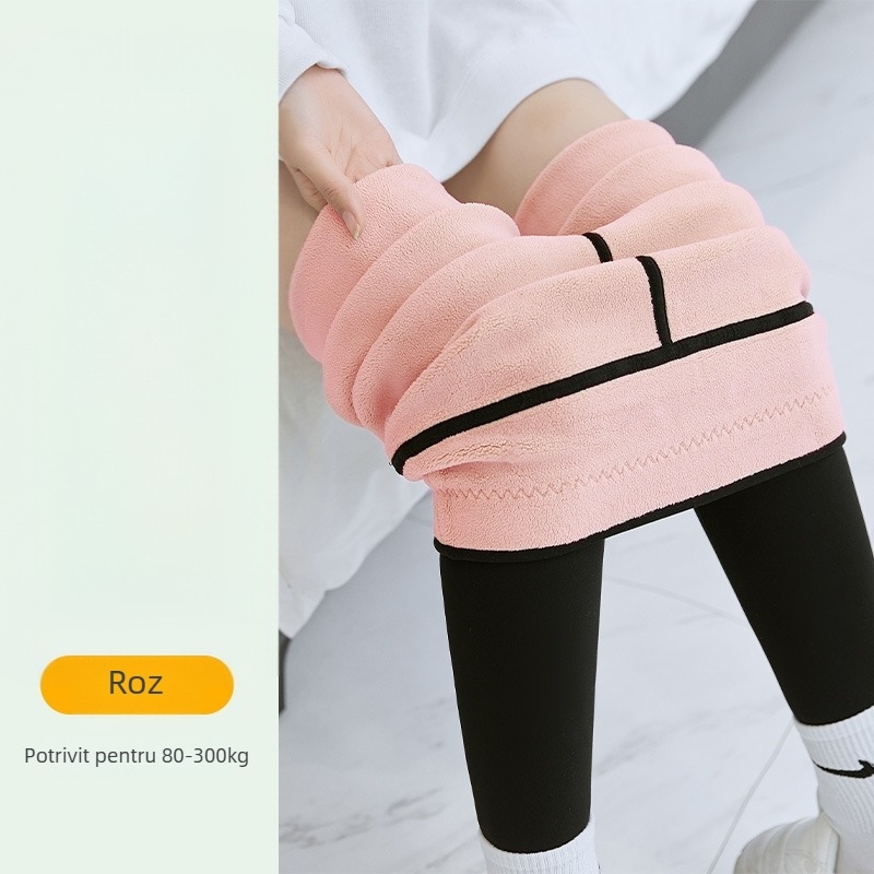 Pantaloni Sharkskin cu căptușeală de fleece, extra groși, talie înaltă, calzi, pentru femei adulte, croială pencil, siluetă strânsă, poliester