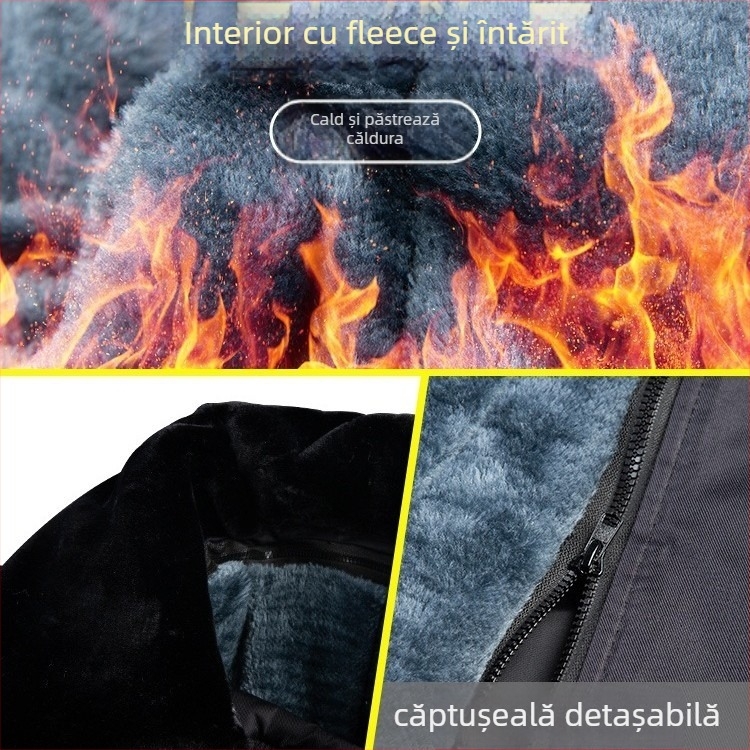 Palton militar de iarnă cu căptușeală din fleece, izolație groasă, model camuflaj, unisex