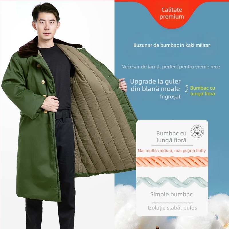 Palton militar de iarnă cu căptușeală din fleece, izolație groasă, model camuflaj, unisex