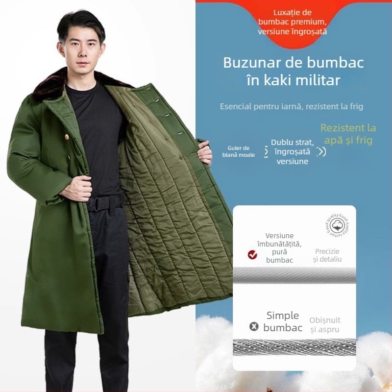 Palton militar de iarnă cu căptușeală din fleece, izolație groasă, model camuflaj, unisex