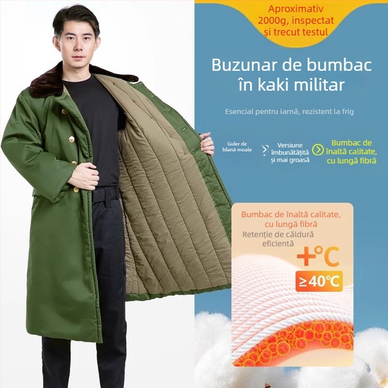 Palton militar de iarnă cu căptușeală din fleece, izolație groasă, model camuflaj, unisex