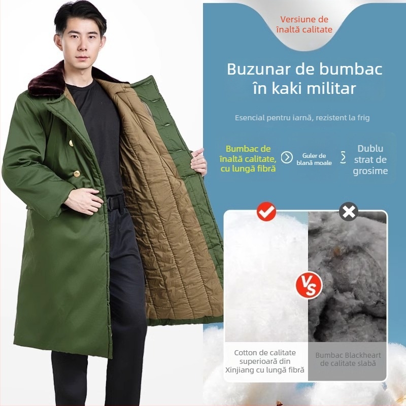 Palton militar de iarnă cu căptușeală din fleece, izolație groasă, model camuflaj, unisex