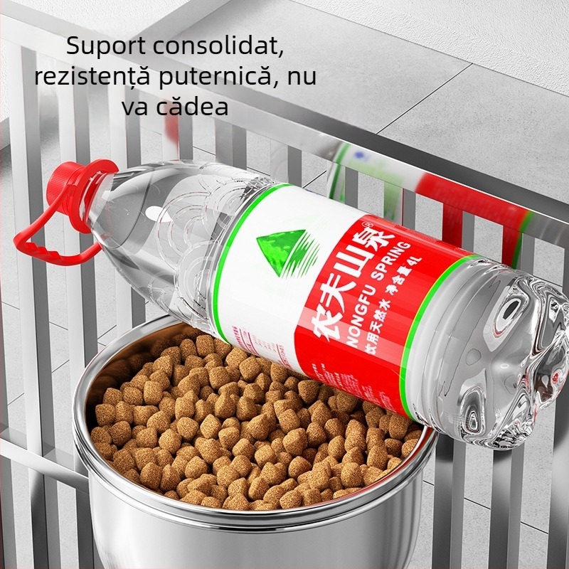 Vas suspendat din oțel inoxidabil pentru hrana animalelor, anti-vărsare, pentru câini și pisici, model 3143
