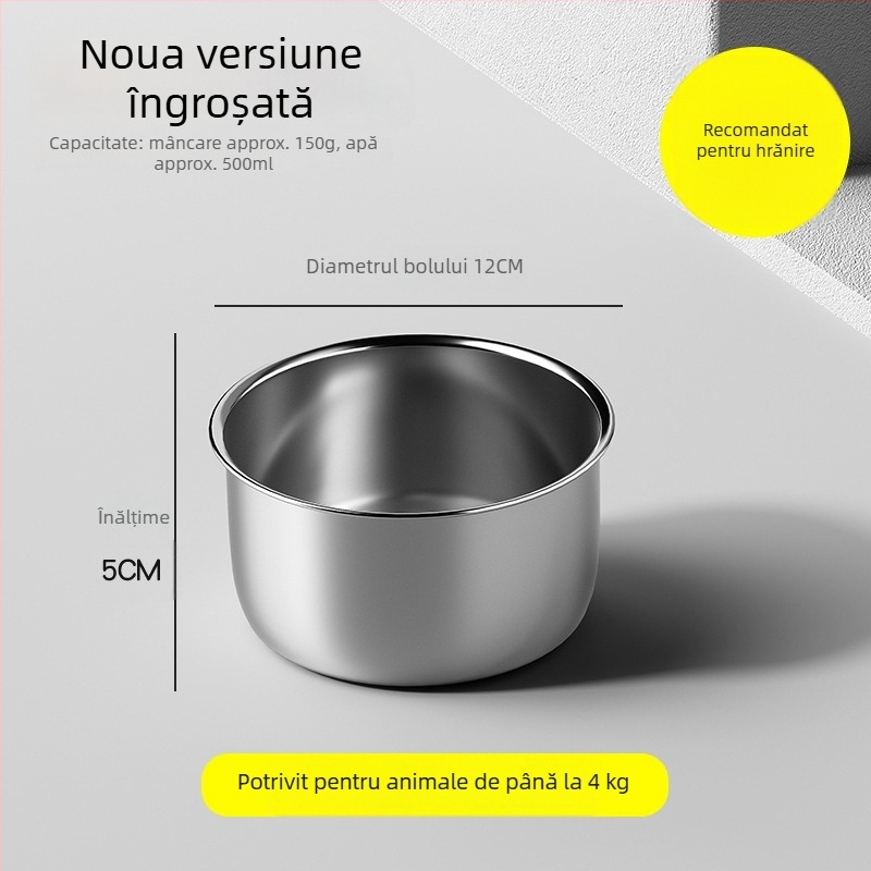 Vas suspendat din oțel inoxidabil pentru hrana animalelor, anti-vărsare, pentru câini și pisici, model 3143