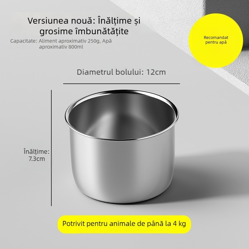 Vas suspendat din oțel inoxidabil pentru hrana animalelor, anti-vărsare, pentru câini și pisici, model 3143