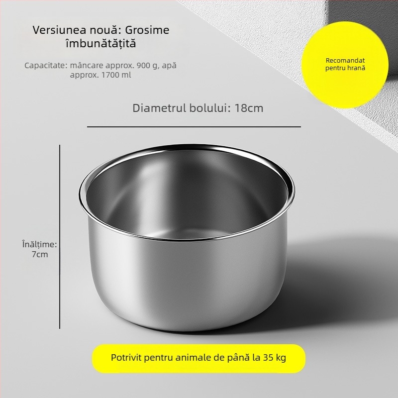 Vas suspendat din oțel inoxidabil pentru hrana animalelor, anti-vărsare, pentru câini și pisici, model 3143