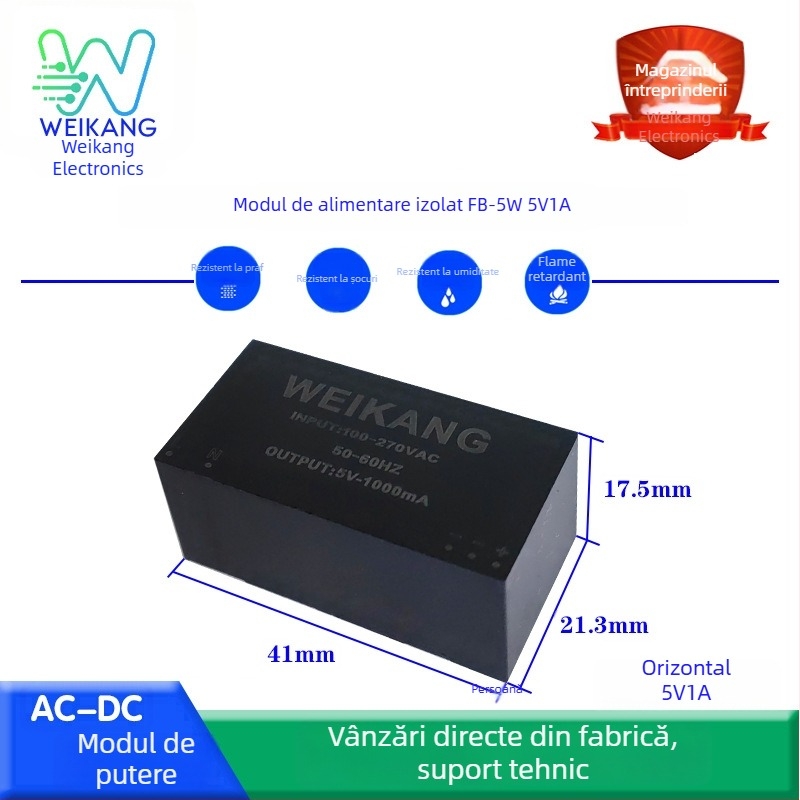 Modul de alimentare, 24W, ieșiri 12V2A și 24V1A, zgomot zero, izolație turnată, AC-DC, intrare lată