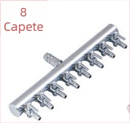 Distribuitor de oxigen pentru acvariu din oțel inoxidabil, cu divizor și supapă pentru aer