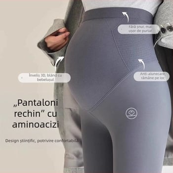 Colanți de maternitate pentru primăvară și toamnă, stil rechin, colanți de yoga plus-size care nu strâng burta