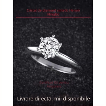 Inel de logodnă din diamant sintetic, claritate VVS, formă diamant, tăiere