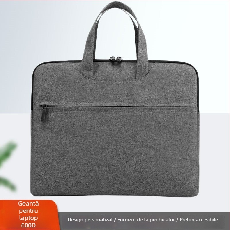 Geantă pentru laptop din material Oxford 600D, impermeabilă și rezistentă la uzură, cu mâner moale și curea crossbody, spațiu mare, buzunar intern pentru tabletă, închidere cu fermoar