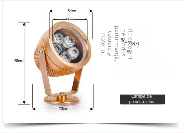 Lampa de proiectie subacvatică, IP68 rezistentă la apă, 3W, 220V, model YQT-046