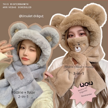 Set acrilic fular și mănuși pentru adulți, unisex, pentru iarnă